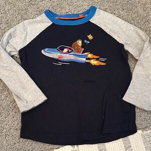 Mini Boden Navy and Gray Space Adventure Shirt